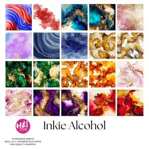 HAI-PPK-010 - 20PC 6x6 ADHESIVE WASHI SHEETS - INKIE ALCOHOLS (10pk)